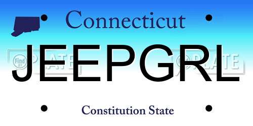 JEEPGRL Connecticut License Plate