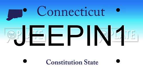 JEEPIN1 Connecticut License Plate