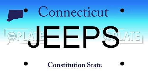 JEEPS Connecticut License Plate