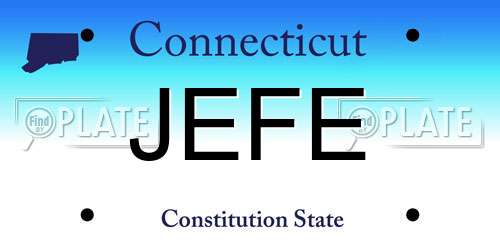 JEFE Connecticut License Plate