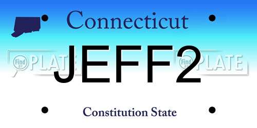 JEFF2 Connecticut License Plate