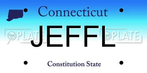 JEFFL Connecticut License Plate