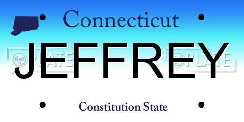 JEFFREY Connecticut License Plate