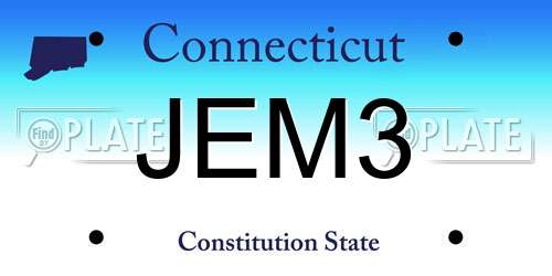JEM3 Connecticut License Plate