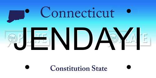 JENDAYI Connecticut License Plate