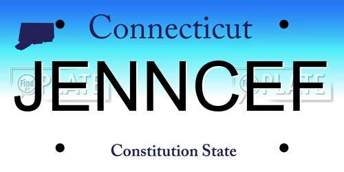 JENNCEF Connecticut License Plate