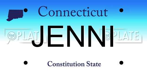 JENNI Connecticut License Plate