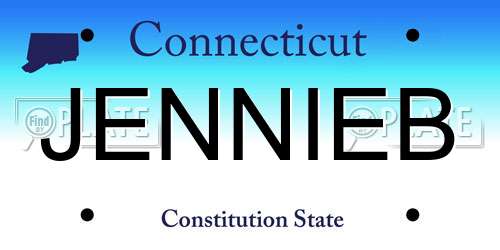 JENNIEB Connecticut License Plate