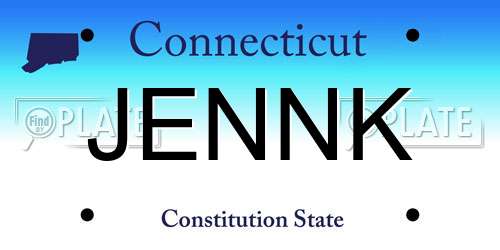 JENNK Connecticut License Plate