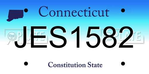 JES1582 Connecticut License Plate
