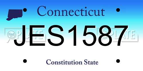 JES1587 Connecticut License Plate