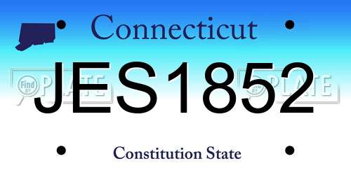 JES1852 Connecticut License Plate