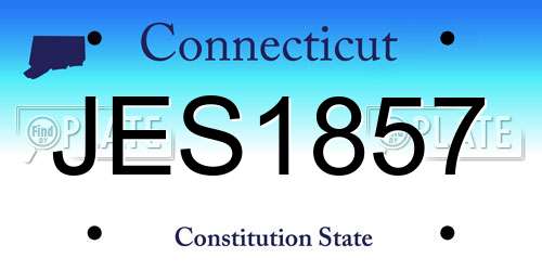 JES1857 Connecticut License Plate