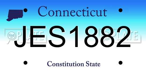 JES1882 Connecticut License Plate