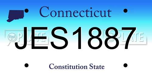 JES1887 Connecticut License Plate