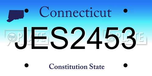JES2453 Connecticut License Plate