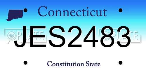 JES2483 Connecticut License Plate