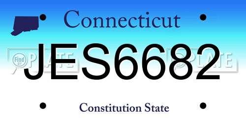 JES6682 Connecticut License Plate