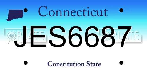 JES6687 Connecticut License Plate