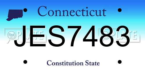 JES7483 Connecticut License Plate