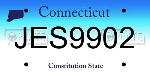 JES9902 Connecticut License Plate