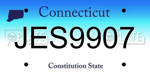 JES9907 Connecticut License Plate