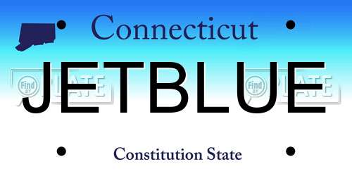 JETBLUE Connecticut License Plate