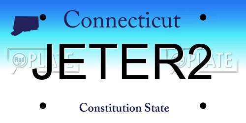 JETER2 Connecticut License Plate
