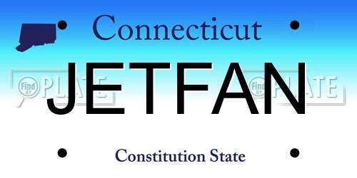 JETFAN Connecticut License Plate