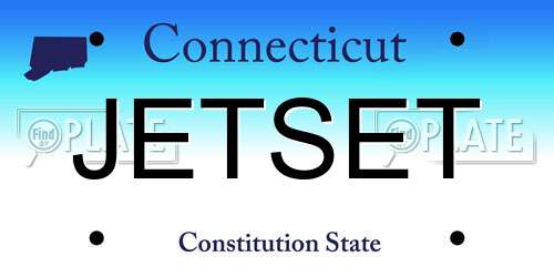 JETSET Connecticut License Plate
