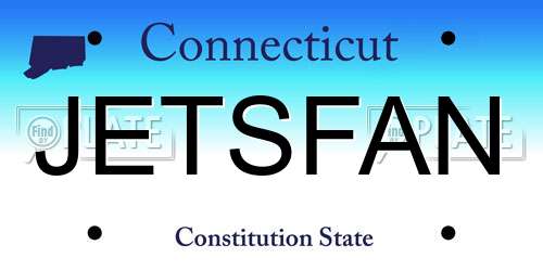 JETSFAN Connecticut License Plate