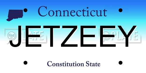 JETZEEY Connecticut License Plate