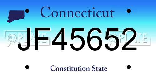 JF45652 Connecticut License Plate