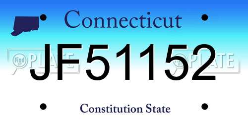 JF51152 Connecticut License Plate