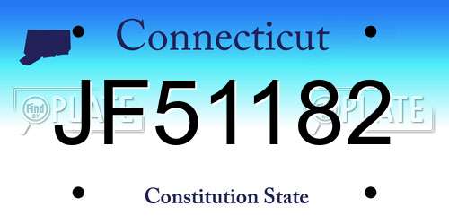 JF51182 Connecticut License Plate
