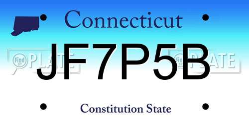 JF7P5B Connecticut License Plate