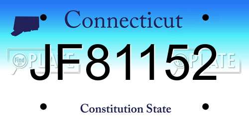 JF81152 Connecticut License Plate