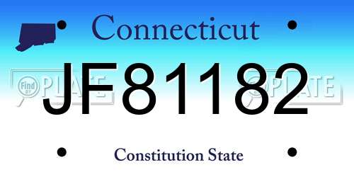 JF81182 Connecticut License Plate