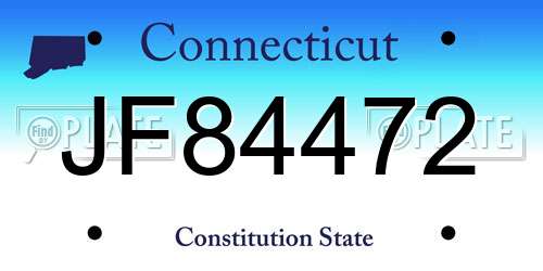 JF84472 Connecticut License Plate