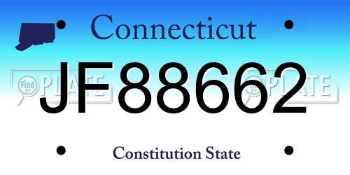 JF88662 Connecticut License Plate