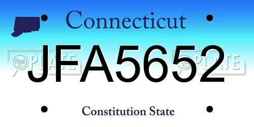 JFA5652 Connecticut License Plate