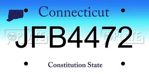 JFB4472 Connecticut License Plate