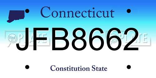 JFB8662 Connecticut License Plate