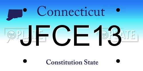JFCE13 Connecticut License Plate