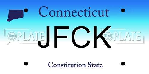 JFCK Connecticut License Plate
