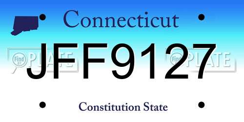 JFF9127 Connecticut License Plate