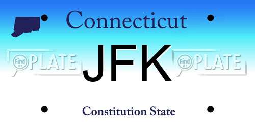 JFK Connecticut License Plate