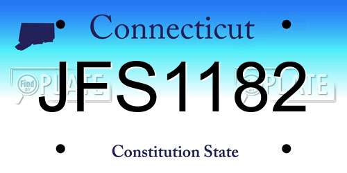 JFS1182 Connecticut License Plate