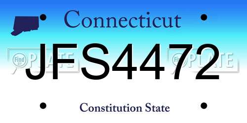 JFS4472 Connecticut License Plate
