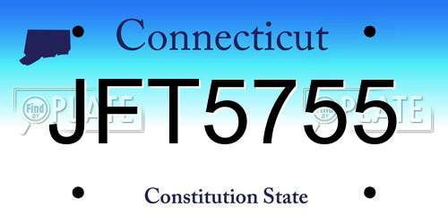 JFT5755 Connecticut License Plate